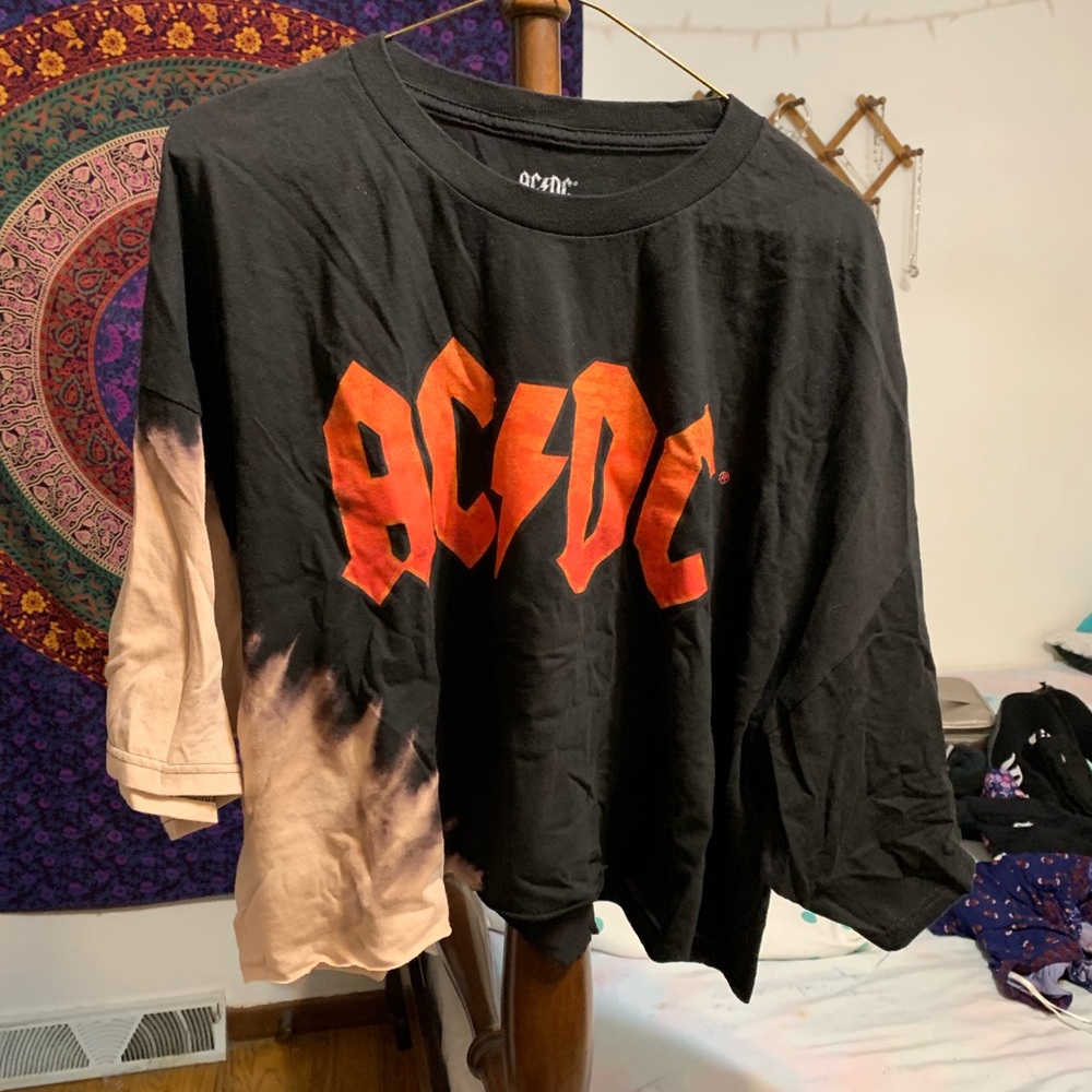 AC/DC Bleached Crop Top
